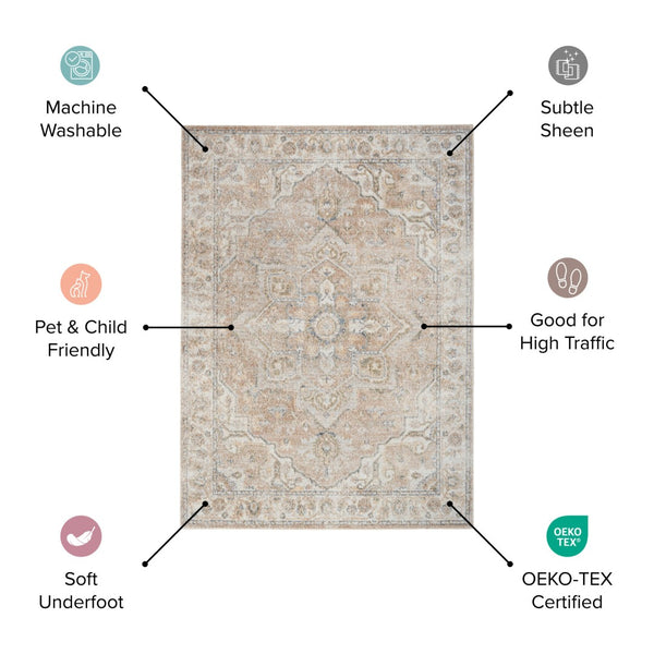 HomeRoots 9' Gray Oriental Power Loom Area Rug - Elegant Design for Cozy Living Spaces & Durability Guaranteed 8' X 10' 521819