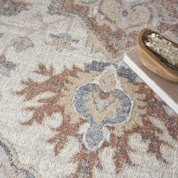HomeRoots 9' Gray Oriental Power Loom Area Rug - Elegant Design for Cozy Living Spaces & Durability Guaranteed 8' X 10' 521819