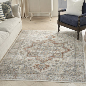 HomeRoots 9' Gray Oriental Power Loom Area Rug - Elegant Design for Cozy Living Spaces & Durability Guaranteed 7' X 9' 521820