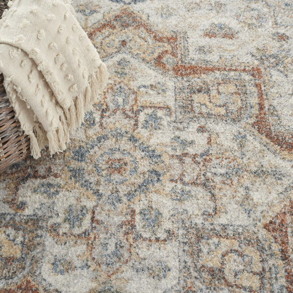 HomeRoots 9' Gray Oriental Power Loom Area Rug - Elegant Design for Cozy Living Spaces & Durability Guaranteed 7' X 9' 521820
