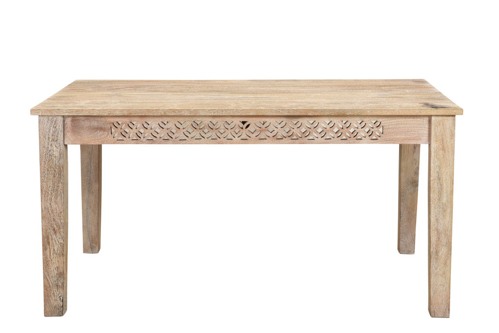 Homeroots 59" White Solid Wood Dining Table   521825