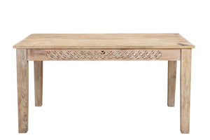 Homeroots 59" White Solid Wood Dining Table   521825