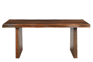 Homeroots 74" Dark Brown Solid Wood Dining Table   521832