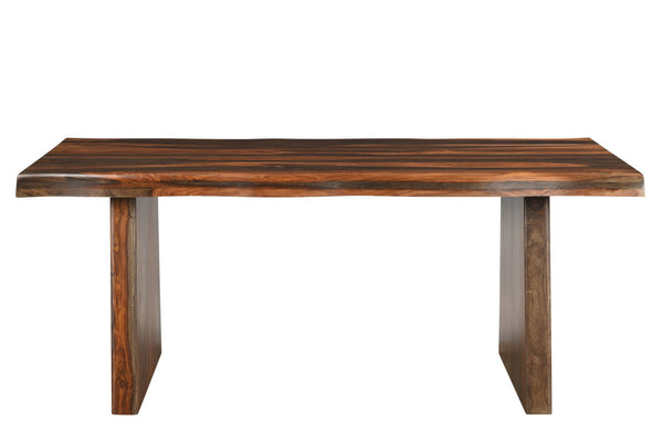 Homeroots 74" Dark Brown Solid Wood Dining Table   521832