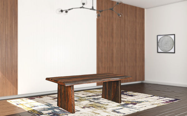 Homeroots 86" Dark Brown Solid Wood Dining Table   521833