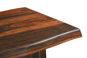 Homeroots 86" Dark Brown Solid Wood Dining Table   521833