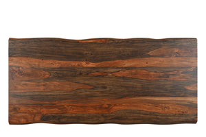 Homeroots 86" Dark Brown Solid Wood Dining Table   521833