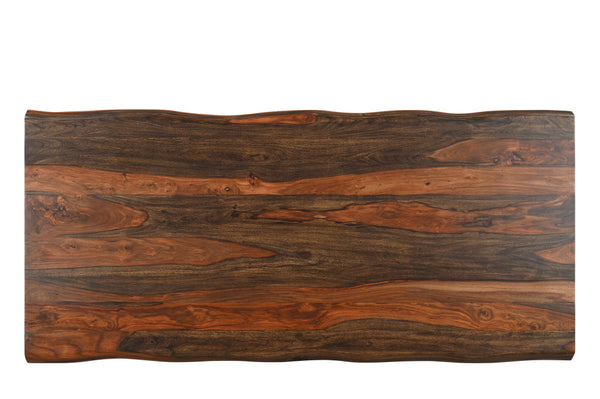 Homeroots 86" Dark Brown Solid Wood Dining Table   521833