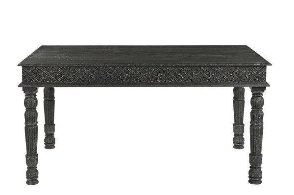 Homeroots 60" Black Solid Wood Dining Table   521836
