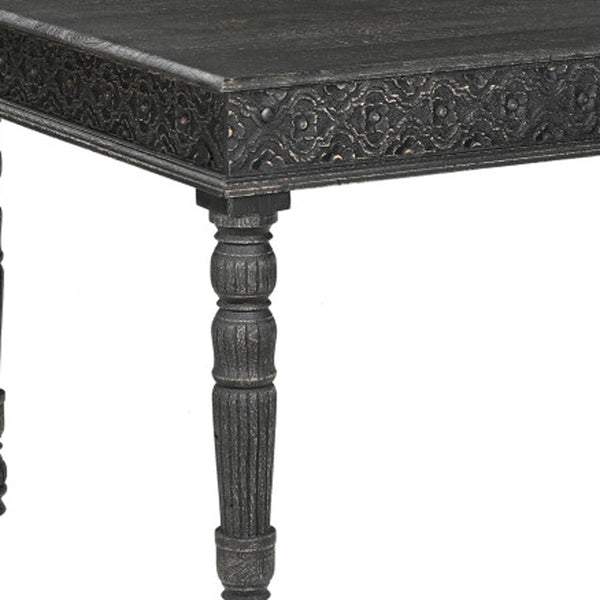 Homeroots 60" Black Solid Wood Dining Table   521836