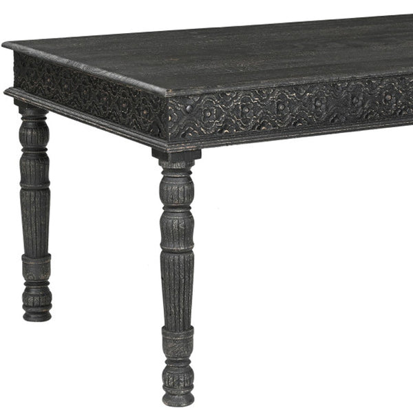 Homeroots 60" Black Solid Wood Dining Table   521836