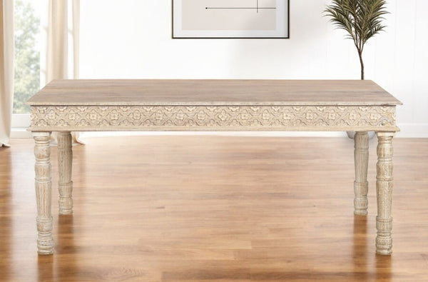 72 Inch Solid Wood Dining Table Spacious Rectangular Surface for Elegant Family Gatherings