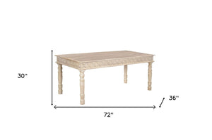 72 Inch Solid Wood Dining Table Spacious Rectangular Surface for Elegant Family Gatherings
