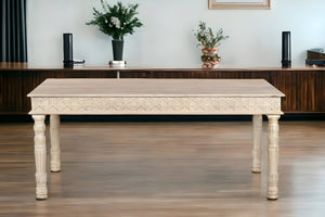 Homeroots 72" White Solid Wood Dining Table   521837