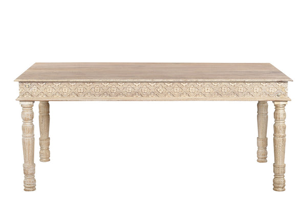 Homeroots 72" White Solid Wood Dining Table   521837