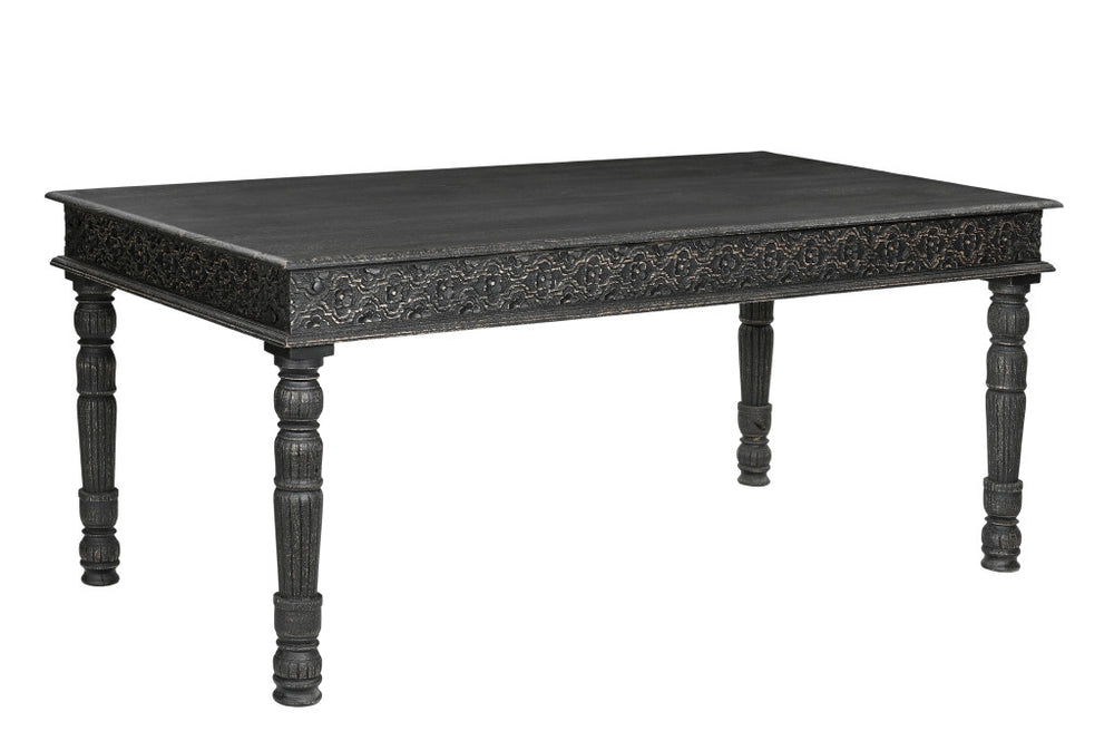 Homeroots 72" Black Solid Wood Dining Table   521838