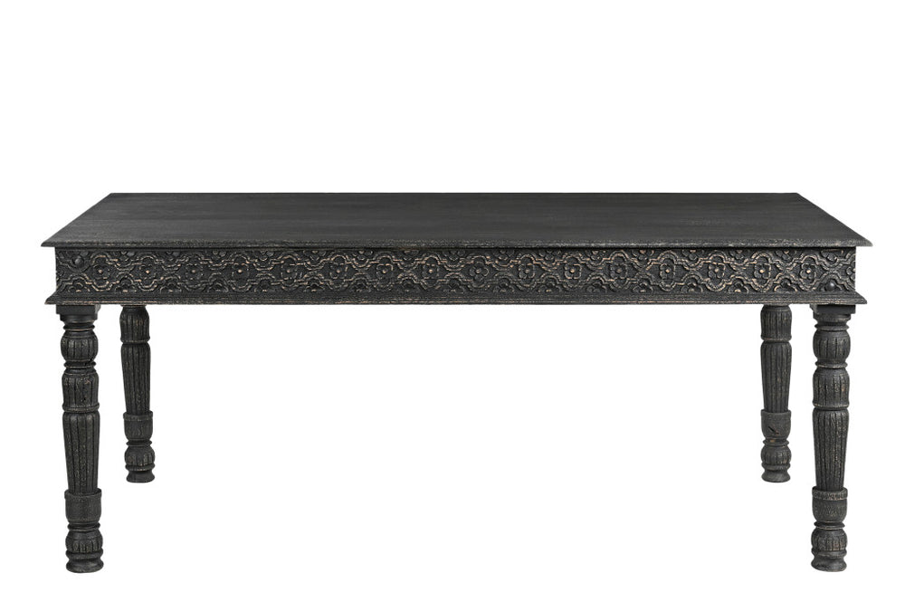 Homeroots 72" Black Solid Wood Dining Table   521838