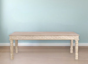 Homeroots 84" White Solid Wood Dining Table   521839