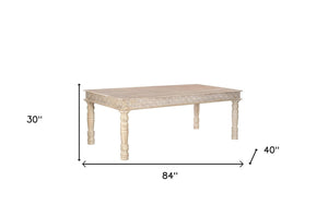 Homeroots 84" White Solid Wood Dining Table   521839