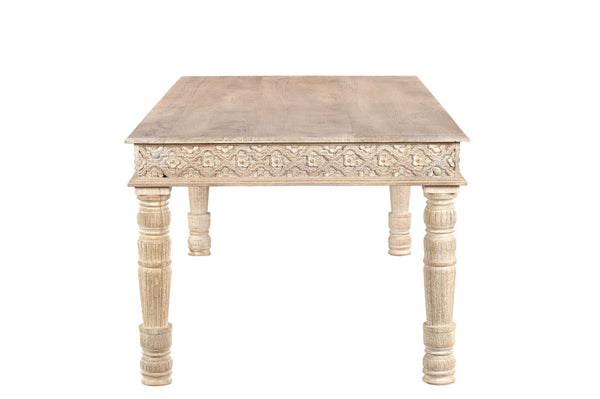 Homeroots 84" White Solid Wood Dining Table   521839