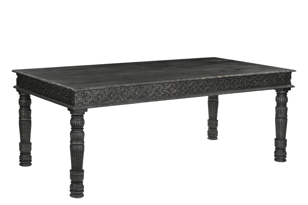 Homeroots 84" Black Solid Wood Dining Table   521840