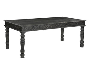 Homeroots 84" Black Solid Wood Dining Table   521840