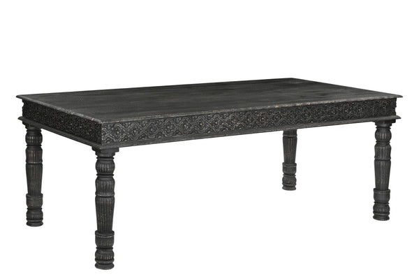 Homeroots 84" Black Solid Wood Dining Table   521840