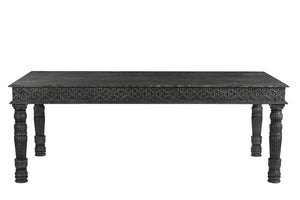 Homeroots 84" Black Solid Wood Dining Table   521840