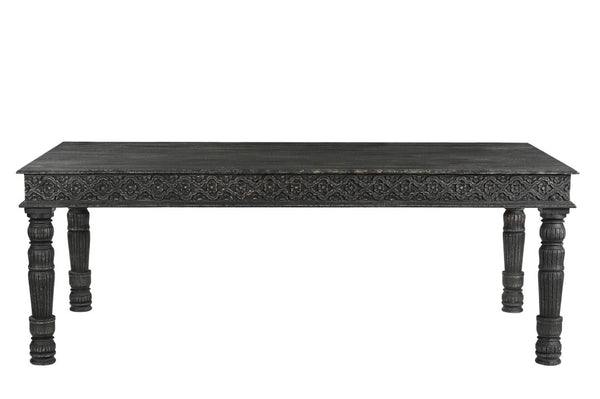 Homeroots 84" Black Solid Wood Dining Table   521840