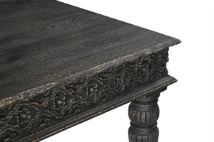 Homeroots 84" Black Solid Wood Dining Table   521840