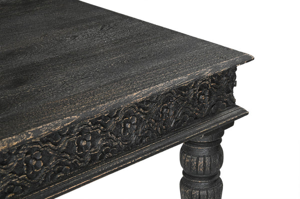 Homeroots 84" Black Solid Wood Dining Table   521840