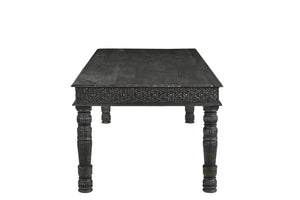 Homeroots 84" Black Solid Wood Dining Table   521840