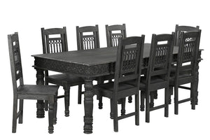 Homeroots 84" Black Solid Wood Dining Table   521840