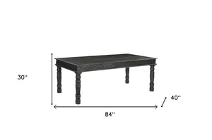 Homeroots 84" Black Solid Wood Dining Table   521840