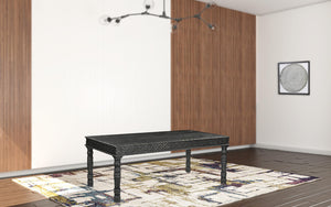 Homeroots 84" Black Solid Wood Dining Table   521840