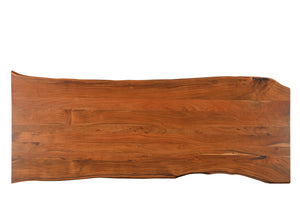 Homeroots 72" Brown Solid Wood Double Pedestal Base Dining Table   521851