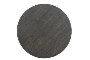 HomeRoots 54" Black Round Solid Wood Pedestal Dining Table - Rustic Charm, Durable Craftsmanship, Seats 6 521860