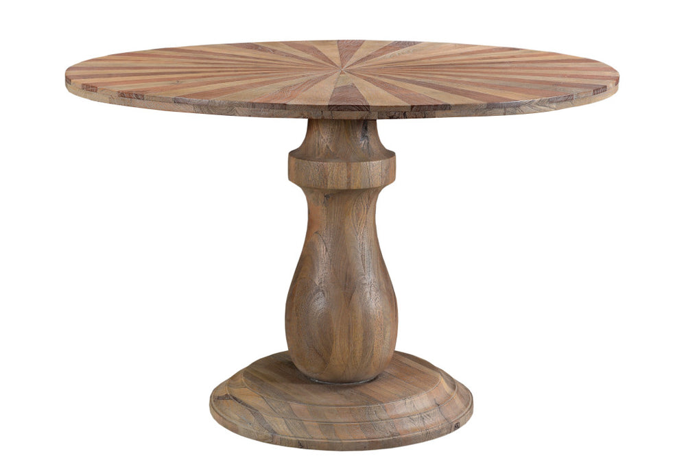 Homeroots 47" Brown Solid Wood Starburst Dining Table   521867