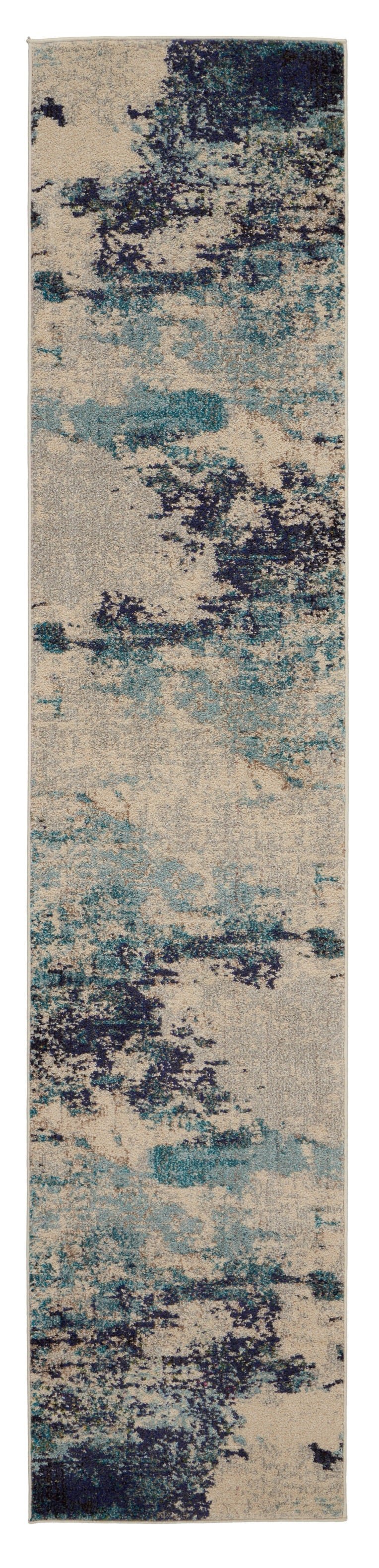 Homeroots 10' Ivory Abstract Power Loom Runner Rug  Polypropylene 521887