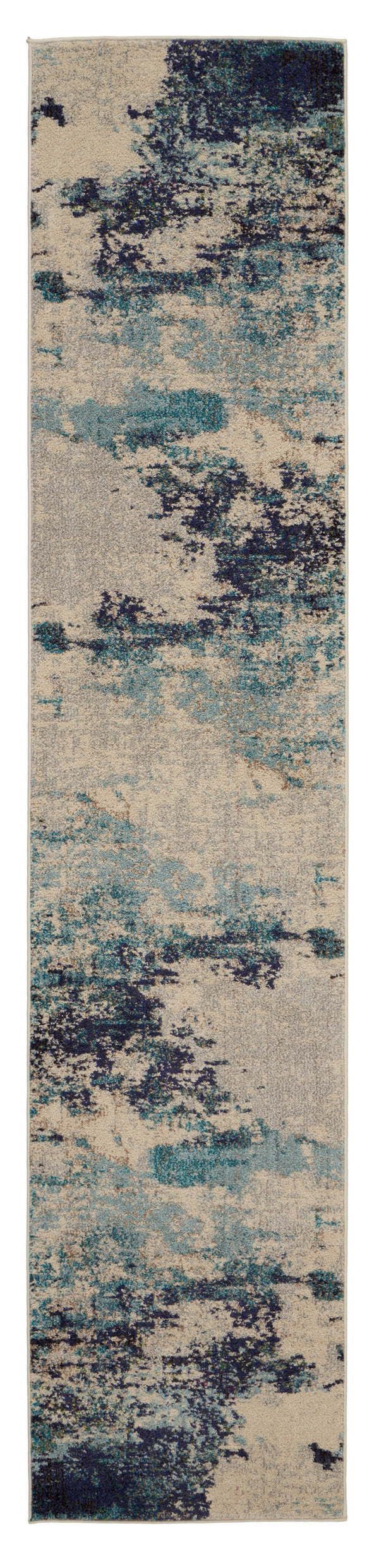 Homeroots 10' Ivory Abstract Power Loom Runner Rug  Polypropylene 521887