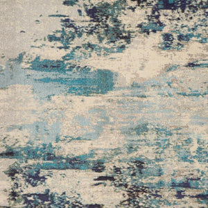 HomeRoots 9' Ivory Abstract Power Loom Area Rug - Modern Durable Design for Living Rooms & Bedrooms 9' X 12' 521888