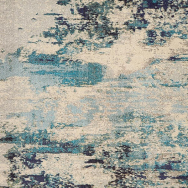 HomeRoots 9' Ivory Abstract Power Loom Area Rug - Modern Durable Design for Living Rooms & Bedrooms 9' X 12' 521888