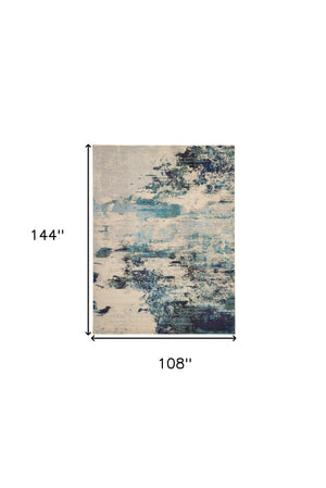 Homeroots 9' X 12' Ivory Abstract Power Loom Area Rug  Polypropylene 521888