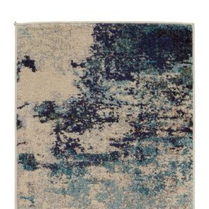 HomeRoots 12' Elegant Ivory Abstract Power Loom Runner Rug - Durable, Soft, and Stylish for Any Space 521889