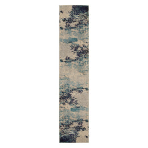 HomeRoots 12' Elegant Ivory Abstract Power Loom Runner Rug - Durable, Soft, and Stylish for Any Space 521889
