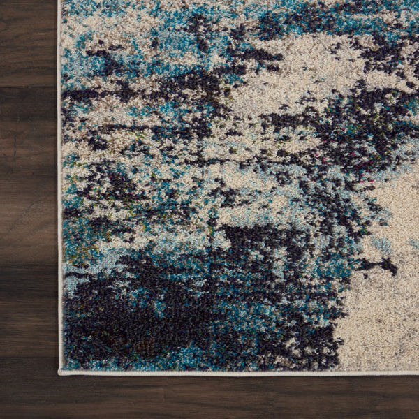 HomeRoots 12' Elegant Ivory Abstract Power Loom Runner Rug - Durable, Soft, and Stylish for Any Space 521889