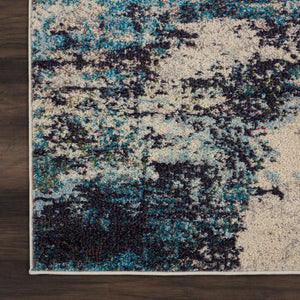 HomeRoots 9' Ivory Abstract Power Loom Area Rug - Modern Durable Design for Living Rooms & Bedrooms 10' X 14' 521890