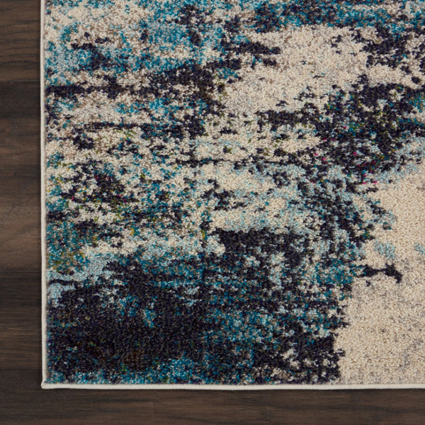 HomeRoots 9' Ivory Abstract Power Loom Area Rug - Modern Durable Design for Living Rooms & Bedrooms 10' X 14' 521890