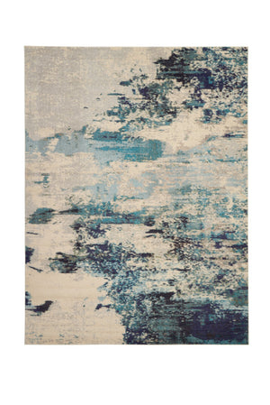 HomeRoots 9' Ivory Abstract Power Loom Area Rug - Modern Durable Design for Living Rooms & Bedrooms 10' X 14' 521890