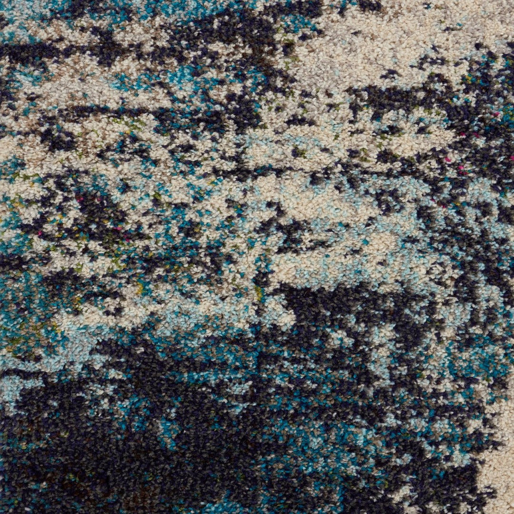 HomeRoots 9' Ivory Abstract Power Loom Area Rug - Modern Durable Design for Living Rooms & Bedrooms 7' X 10' 521891